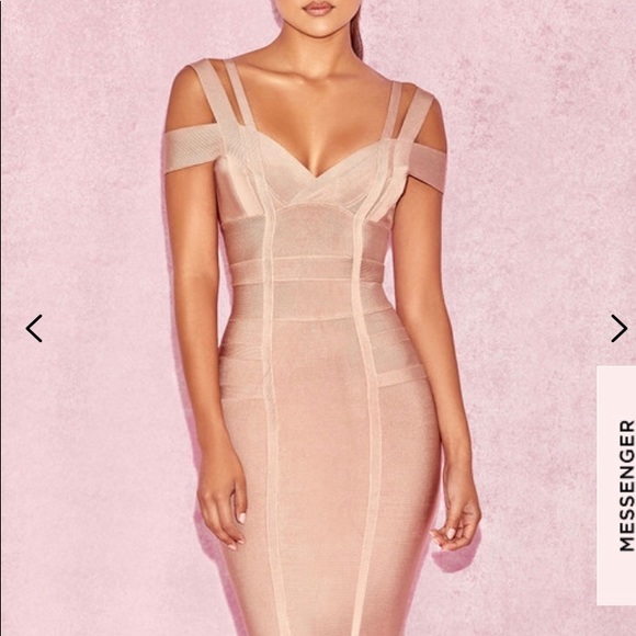 House Of CB MIMI
TAUPE OFF SHOULDER BANDAGE DRESS - Picture 2 of 5